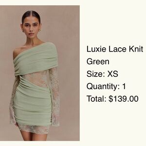 Meshki One Shoulder Lace Dress - Light Green